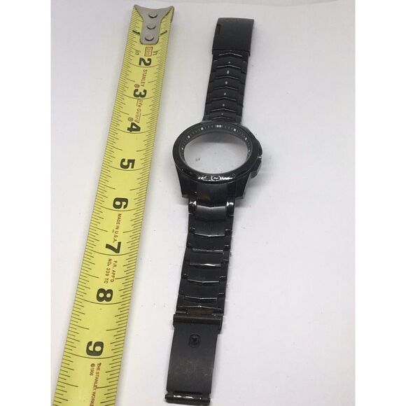 Authentic Fossil Watch Links Parts Case Band 20mm Stainless Steel Black A702 - Picture 1 of 11